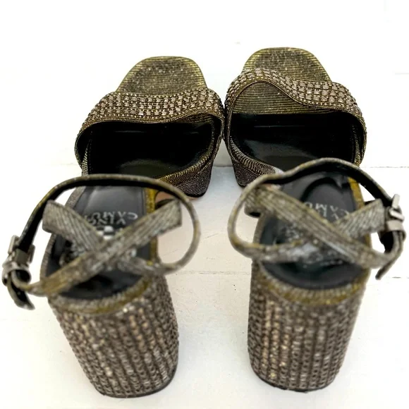 Vince Camuto Silver Heels with Embellished Strap - Picture 16 of 16